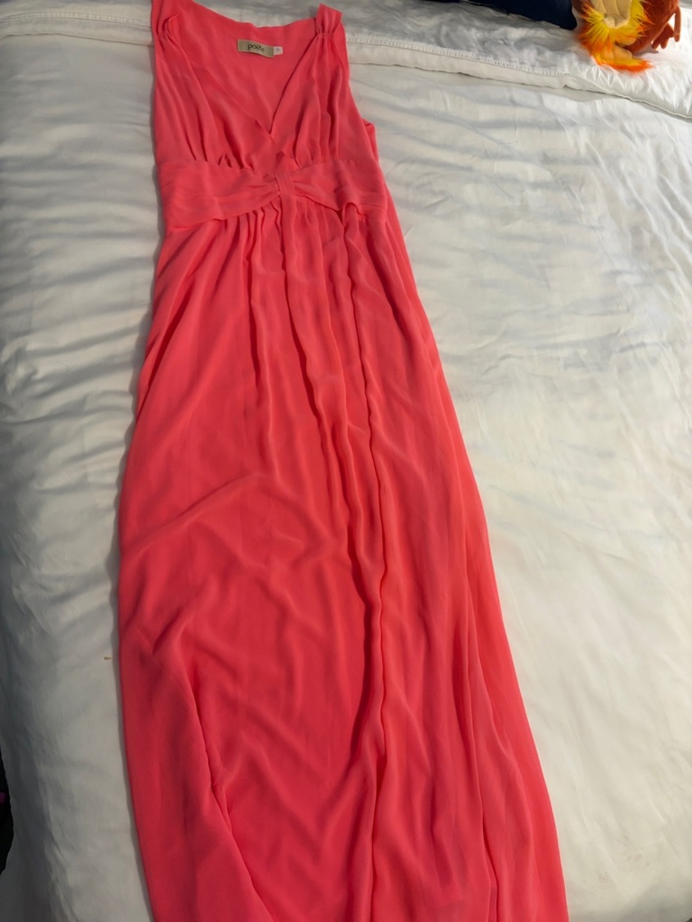 Sleeveless Coral Maxi Dress - Unbranded